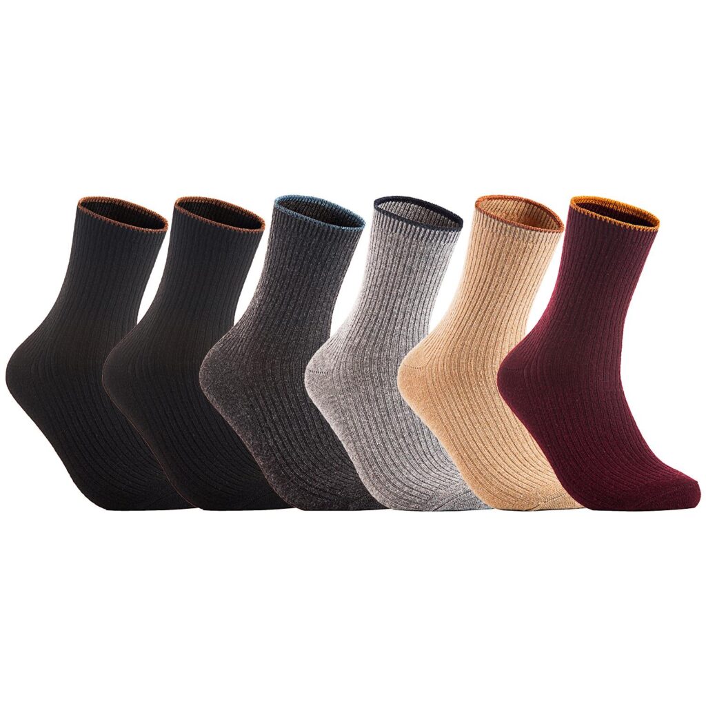 HR1612 Women's 5-Pair Wool Blend Crew Socks