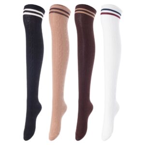 JMYP1023 Women's 3-Pair Cotton Knee-High Socks - Random Colors