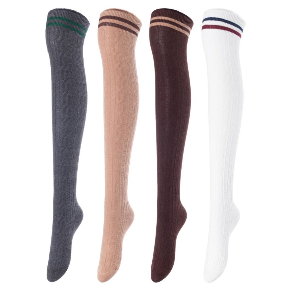 JMYP1023 Women's 5-Pair Cotton Knee-High Socks - Random Colors