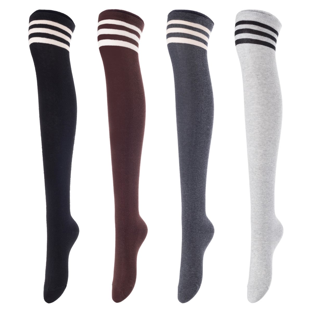 Meso Women's 4-Pair Cotton Knee-High Socks - Assorted Colors