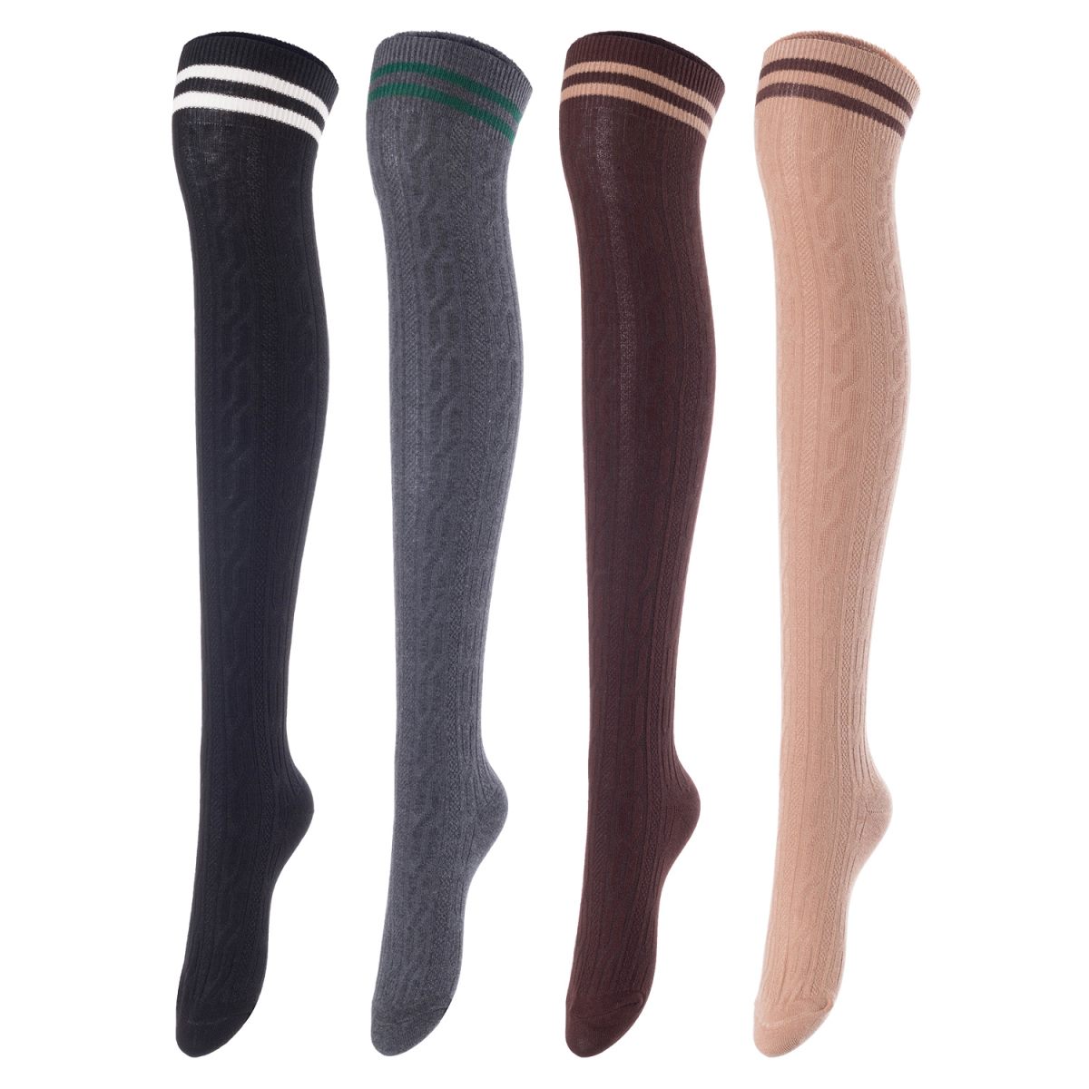 Meso Women's 4-Pair Cotton Knee-High Socks - Assorted Colors