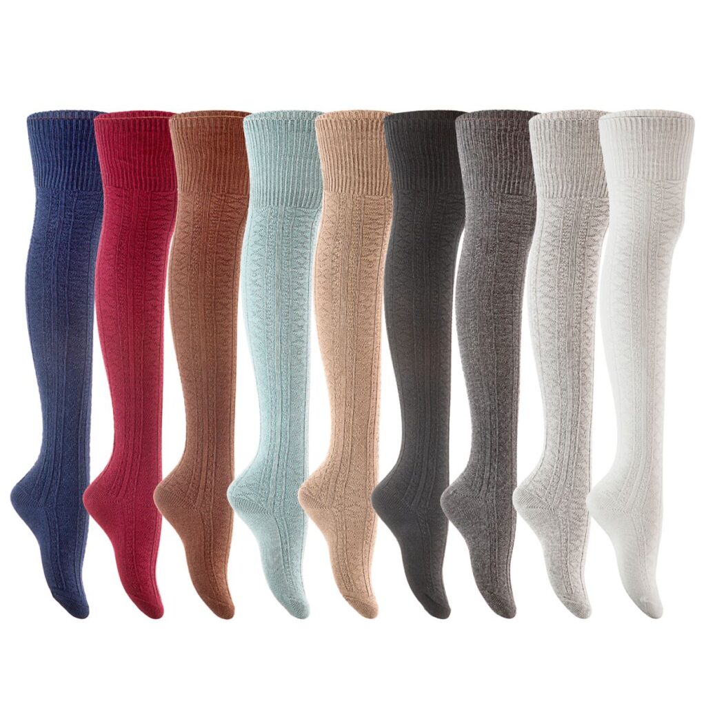 Meso Women's 2-Pair Thigh-High Cotton Socks - Random Colors