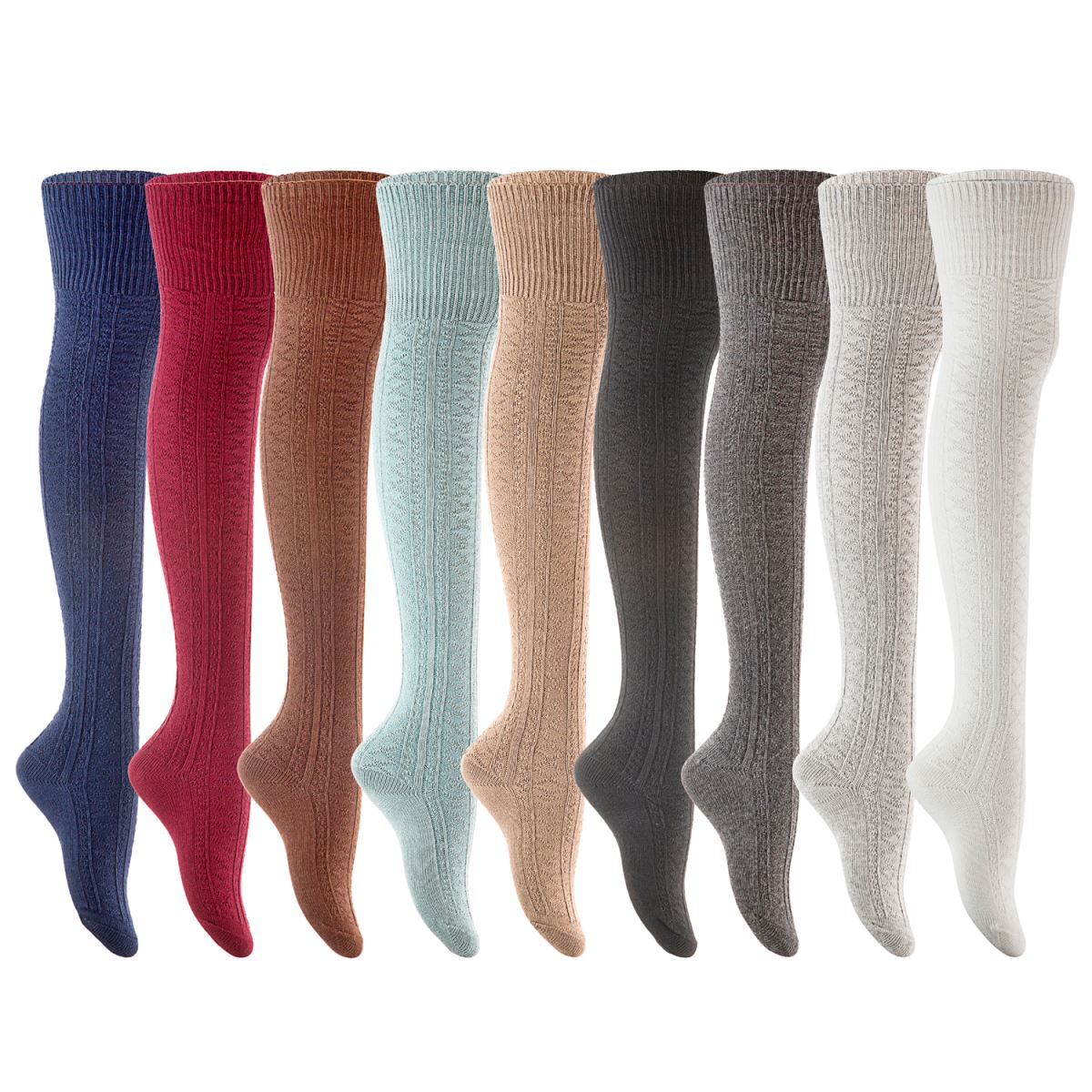 Meso Women's 2-Pair Thigh-High Cotton Socks - Random Colors
