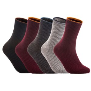 HR1612 Women's 5-Pair Wool Blend Crew Socks