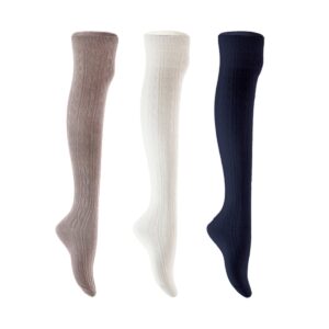 JMYP1024 Women's 3-Pair Cotton Knee-High Socks